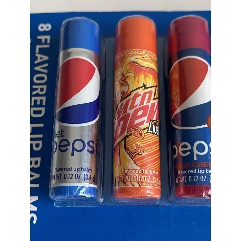 8 Pack‎  Pepsi Mountain Dew Mug Root Beer Flavored Lip Balms NEW